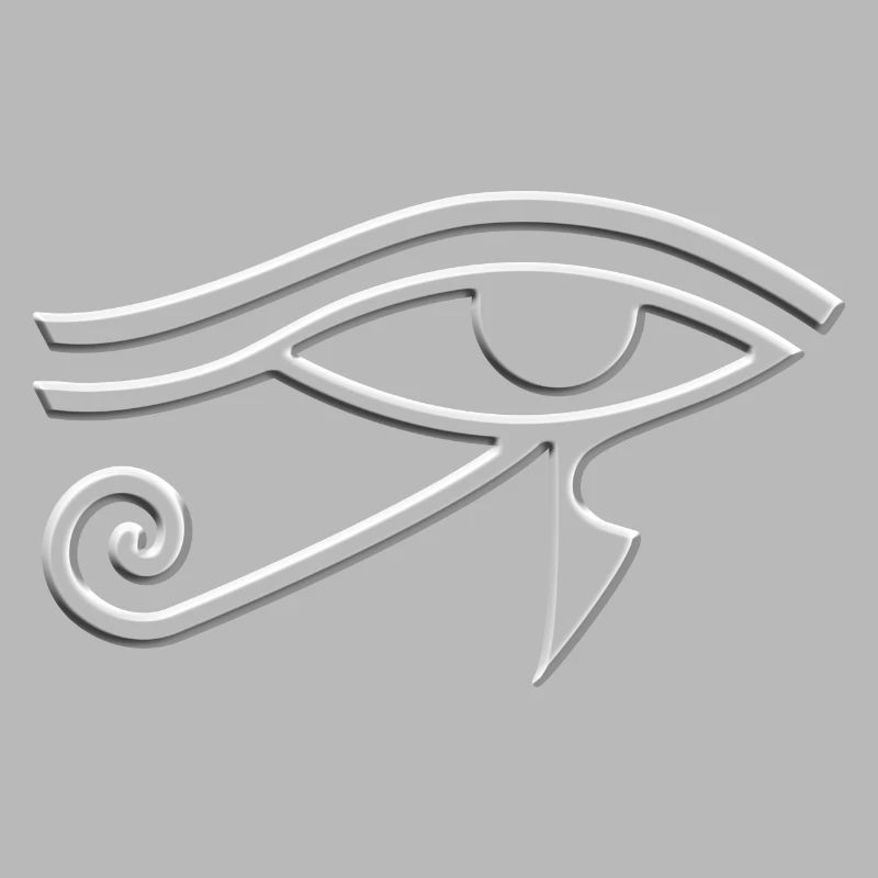 Oeil d’Horus (Oeil de Horus) Symbole Blanc Effet 3D