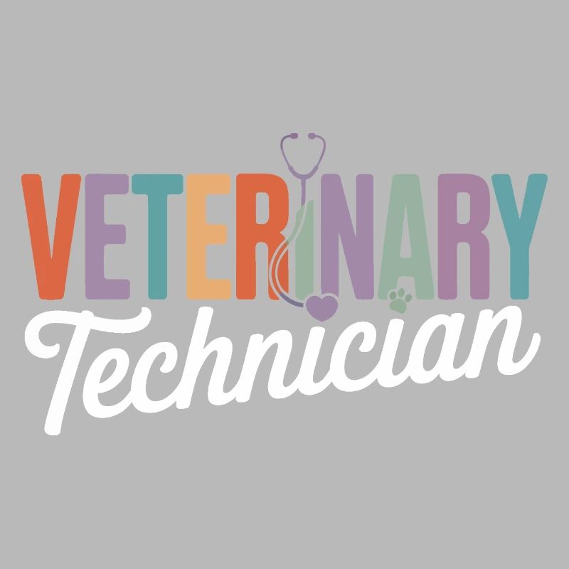 Tiermedizinischer Techniker Regenbogen-Logo