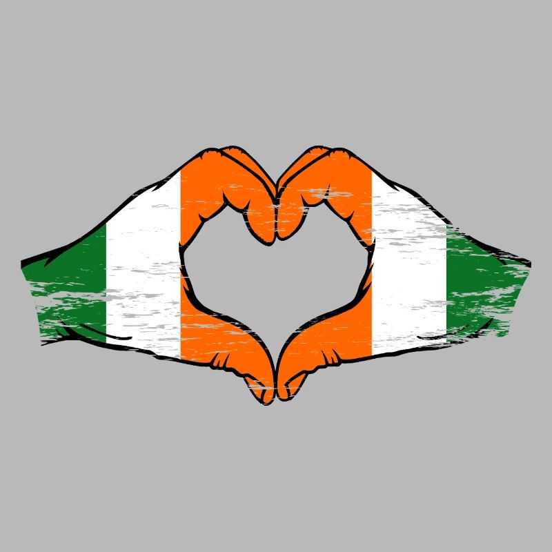 Drapeau de la Côte d’Ivoire d’Irlande Cœur utilisé