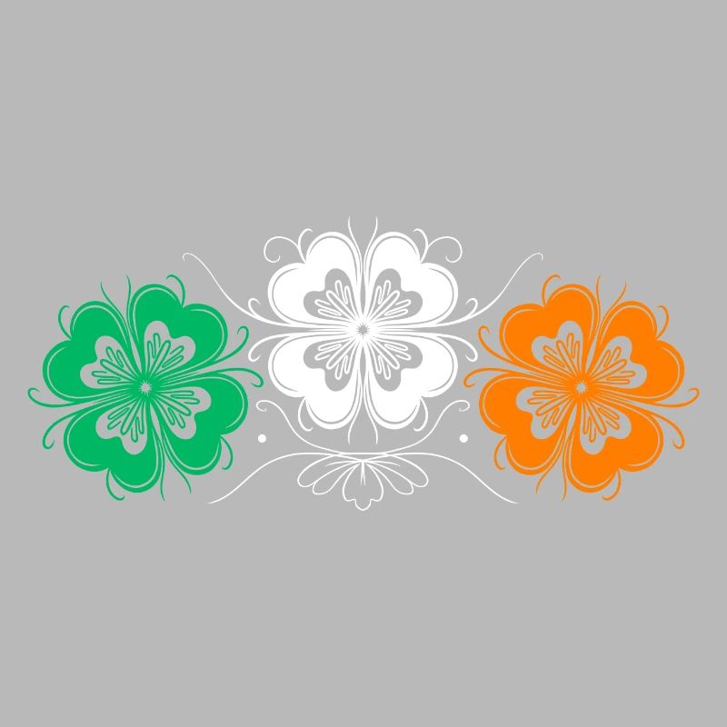 Trois trèfles de la Saint-Patrick aux couleurs irlandaises