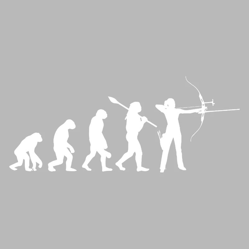Evolution der Bogenschießfrau Bogenjägerin Sportgeschenk