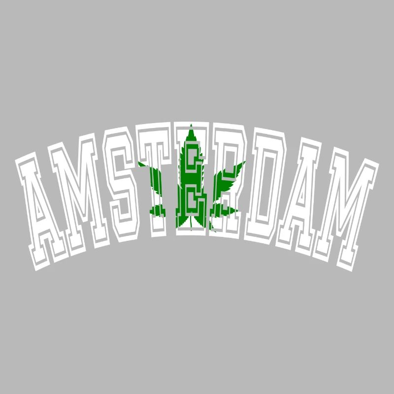 Amsterdam design with cannabis leaf