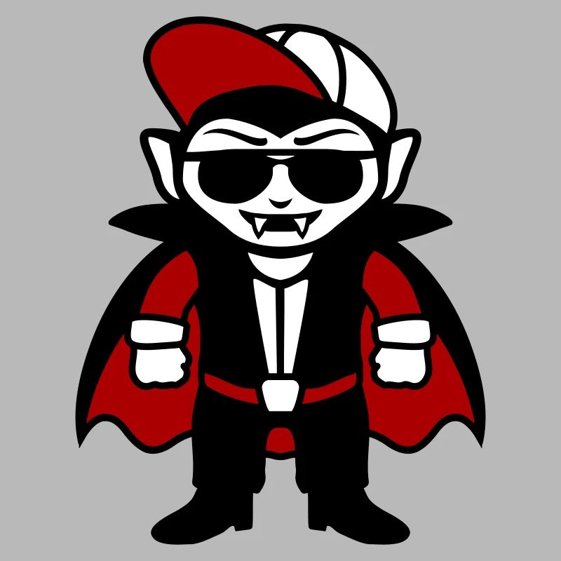 Cool vampire cartoon with sunglasses and cap