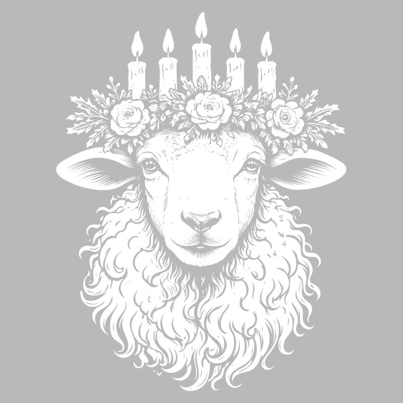 Imbolc Sheep with Candle Crown Light Crown
