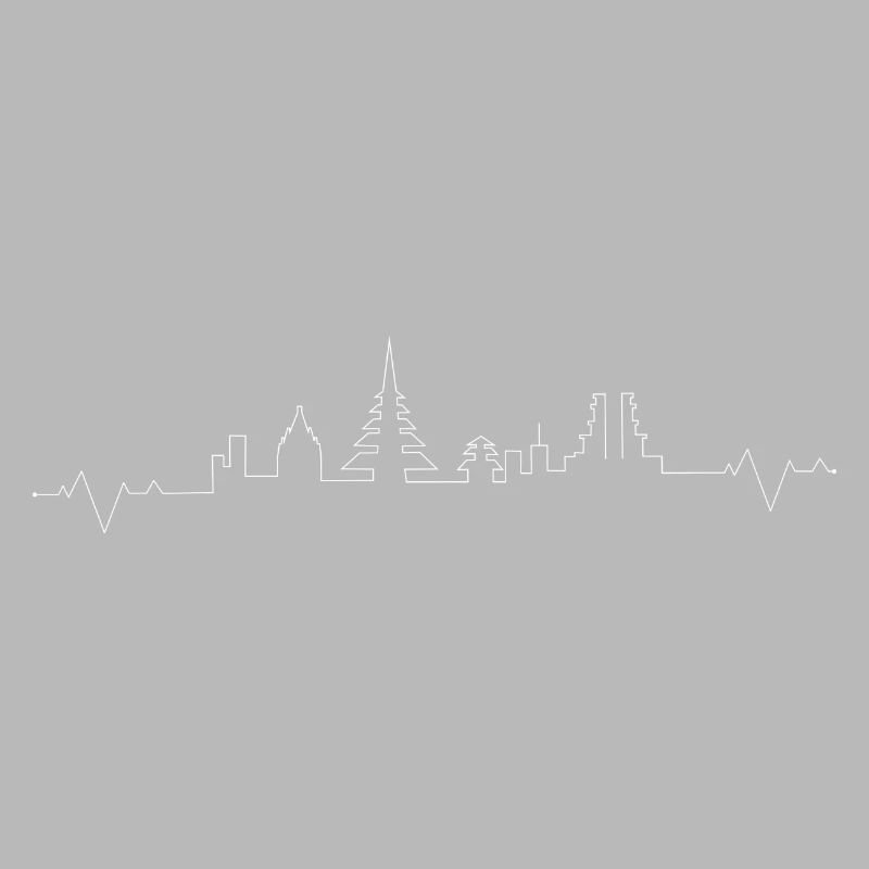 Continuous Skyline Line Art
