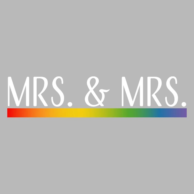 Rainbow stripes Mrs and Mrs white