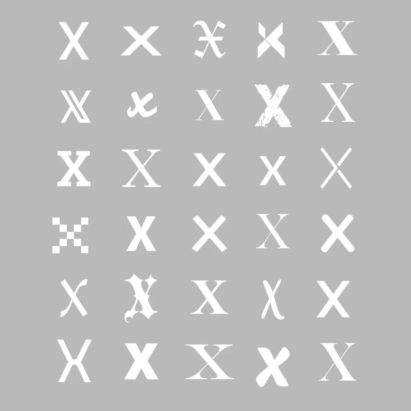 Typografie-Monogramm-X-Muster