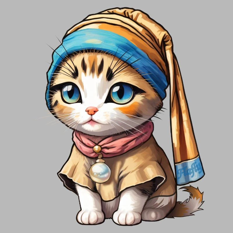 Chaton avec perle