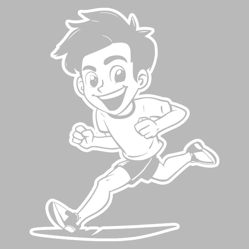 Dessin de garçon marathon