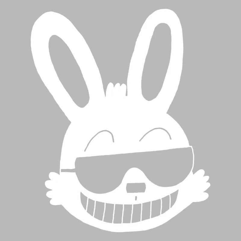 White rabbit showing off