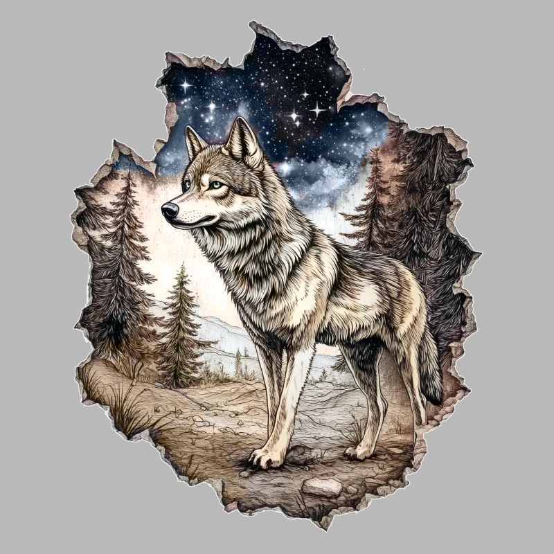 Wolf Sternenhimmel