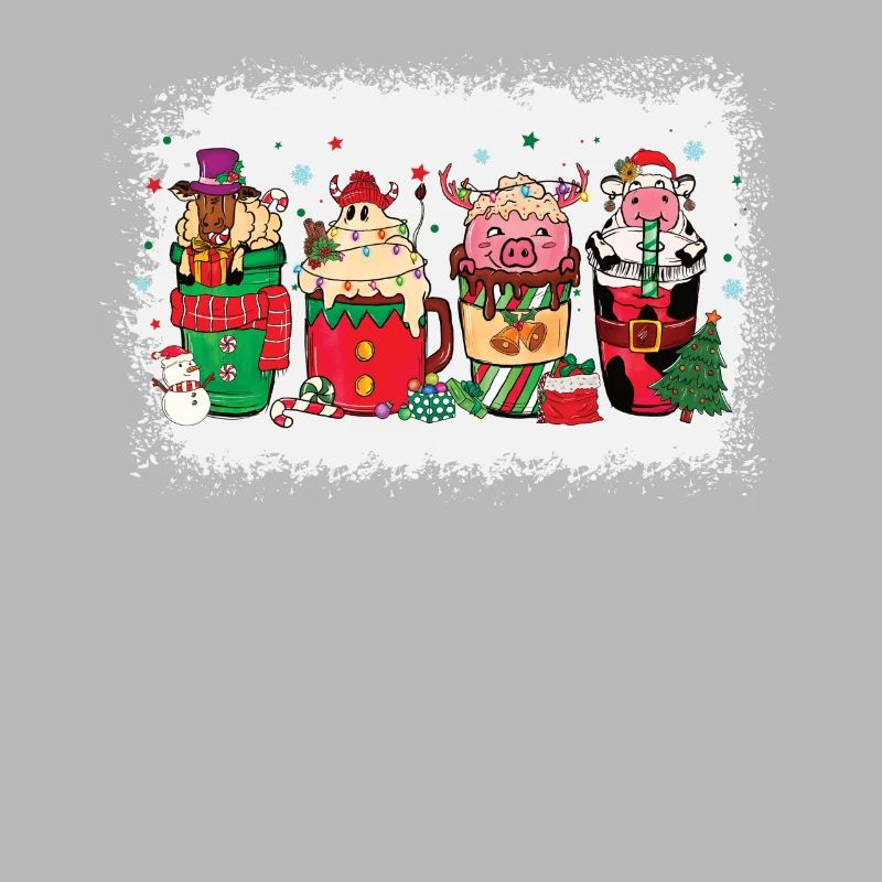 Christmas coffee cup bleached