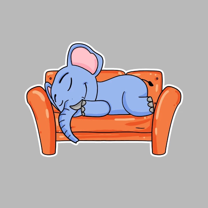 Elephant lying cute sleeping sleep