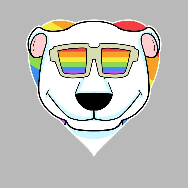 Rainbow - Polar bear with glasses