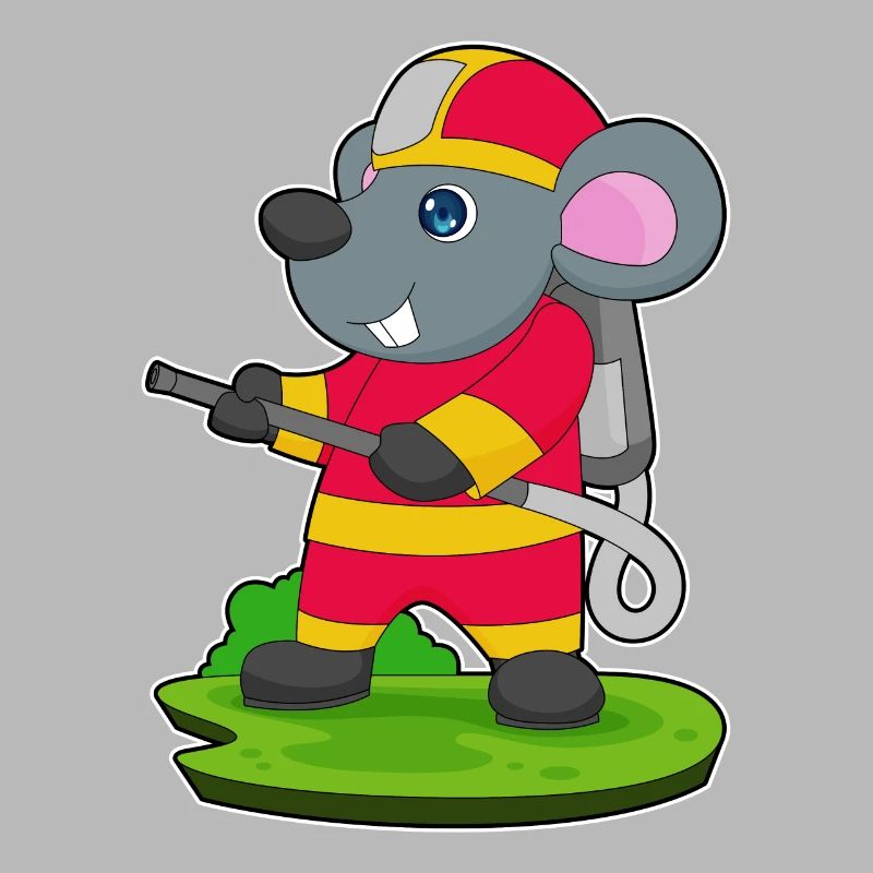 Mouse Firefighter Fire Hose Fire Hose Fire Brigade