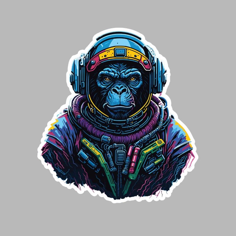 Gorille Astronaute Neon