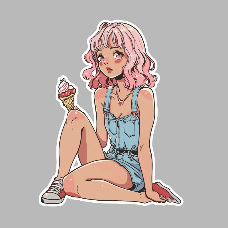 Fille de crème glacée