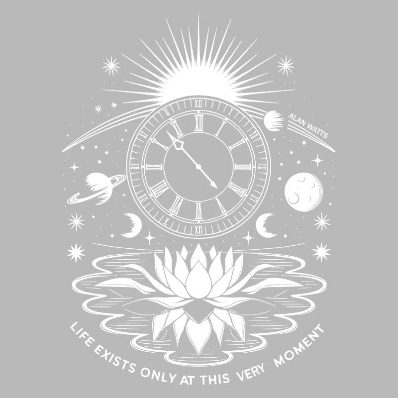 Present Moment | Alan Watts Lotus Design