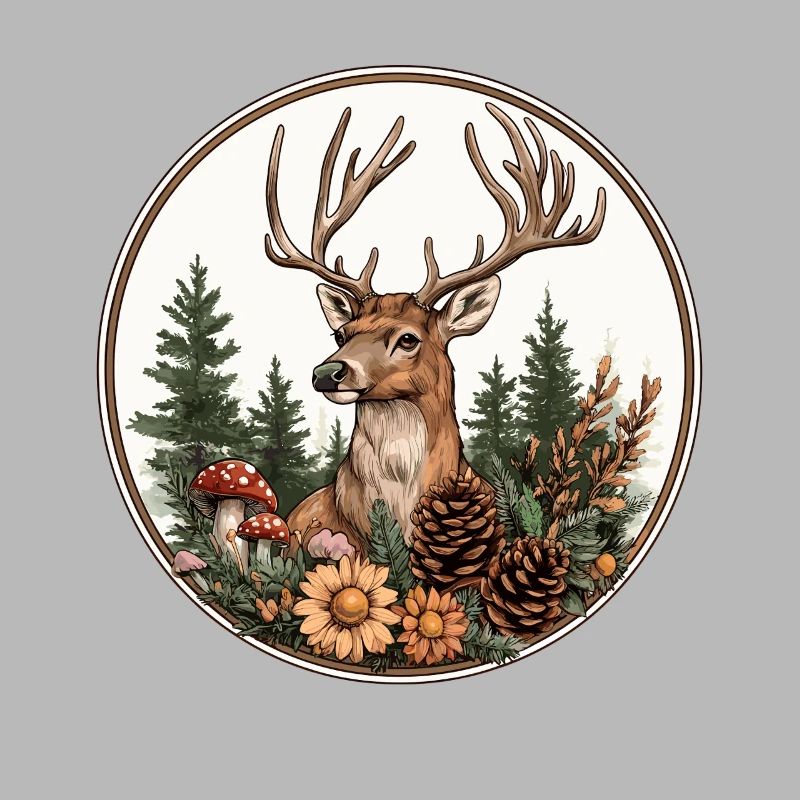 Cerf dans la forêt couronne