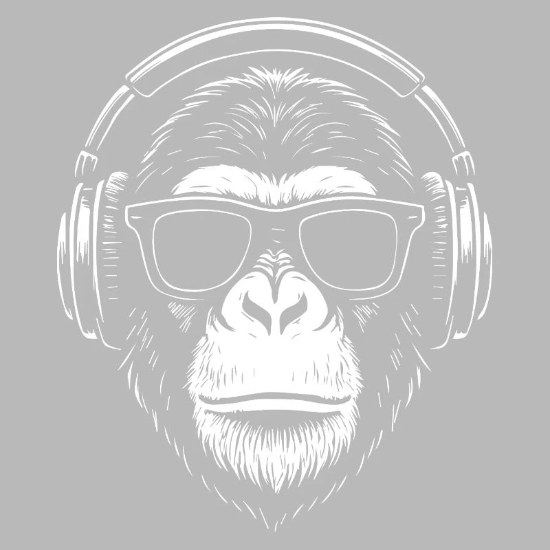 Monkey DJ Kopfhörer Silhouette