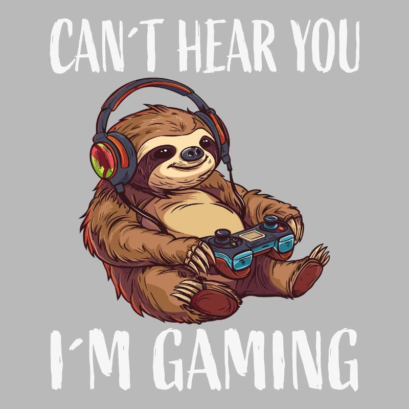 Gamer sloth with headset