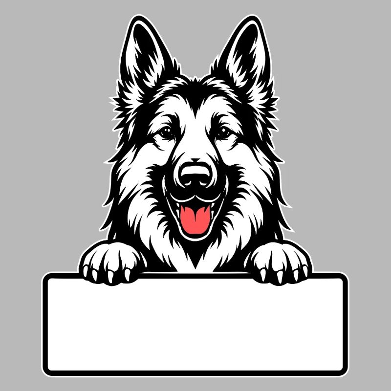 German Shepherd with Name Tag