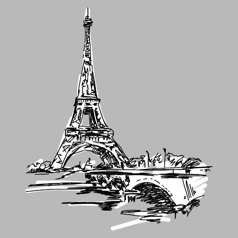 Skyline parisienne : Tour Eiffel louche