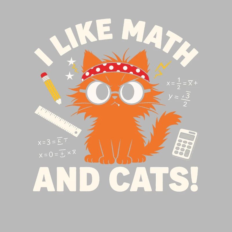 J’aime les maths et les chats Professeur drôle Chat