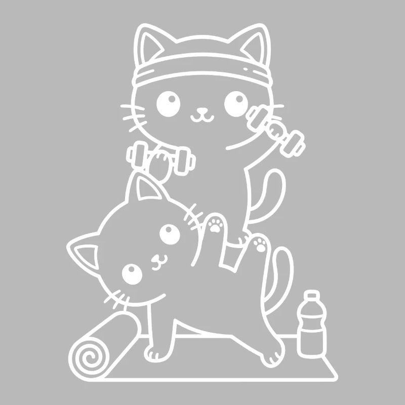Kawaii Katzen beim Training