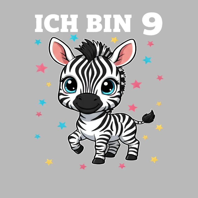 Ich bin 9 - Süßes Zebra zum 9. Geburtstag