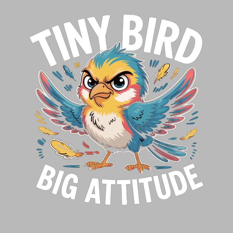 Tiny Bird Big Attitude Bird Saying