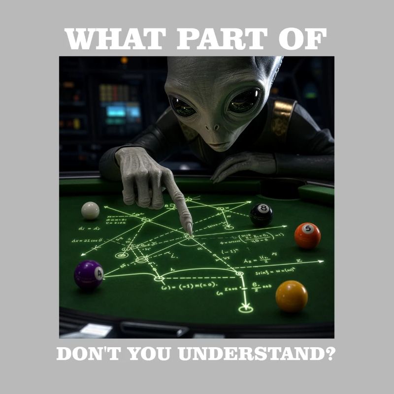 Billiards Physics Alien Nerd Pool Player