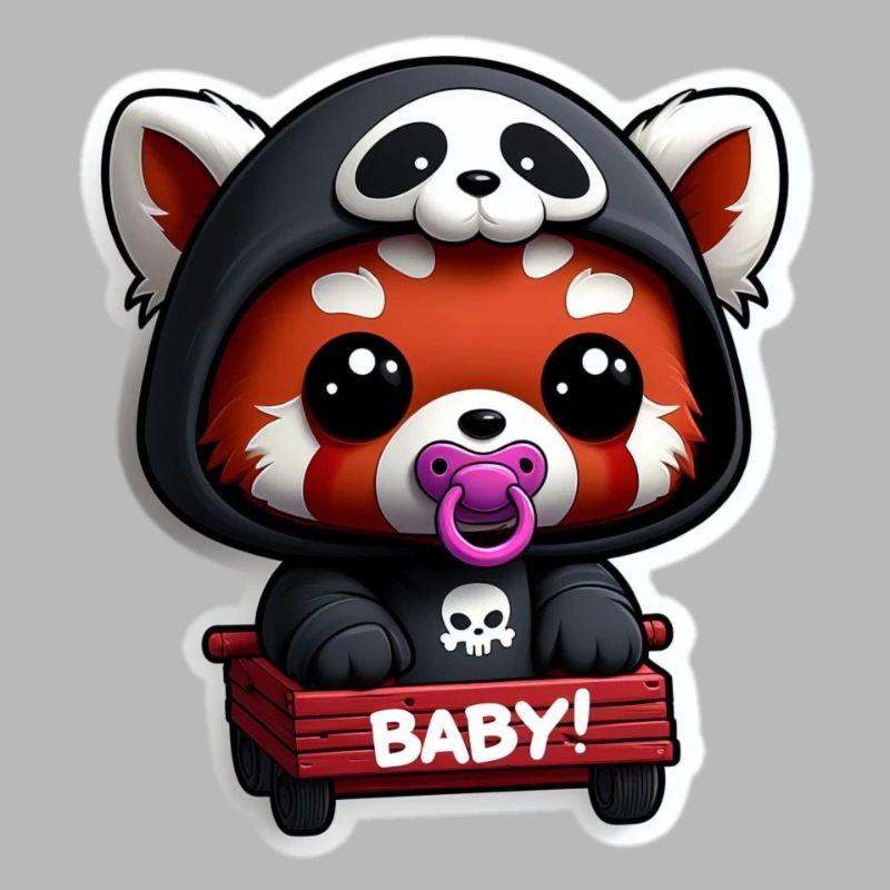 Panda bébé en capuche noir