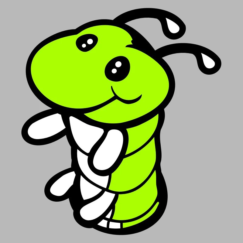 Caterpillar Bottom Hole Cute Smiles Friendly Happy