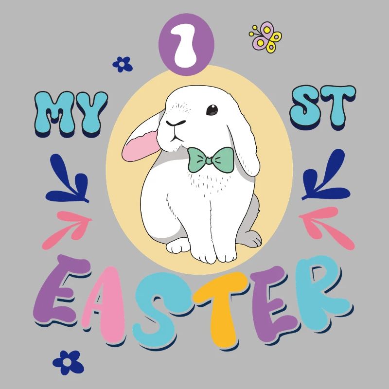 My first Easter, cute bunny with a bow