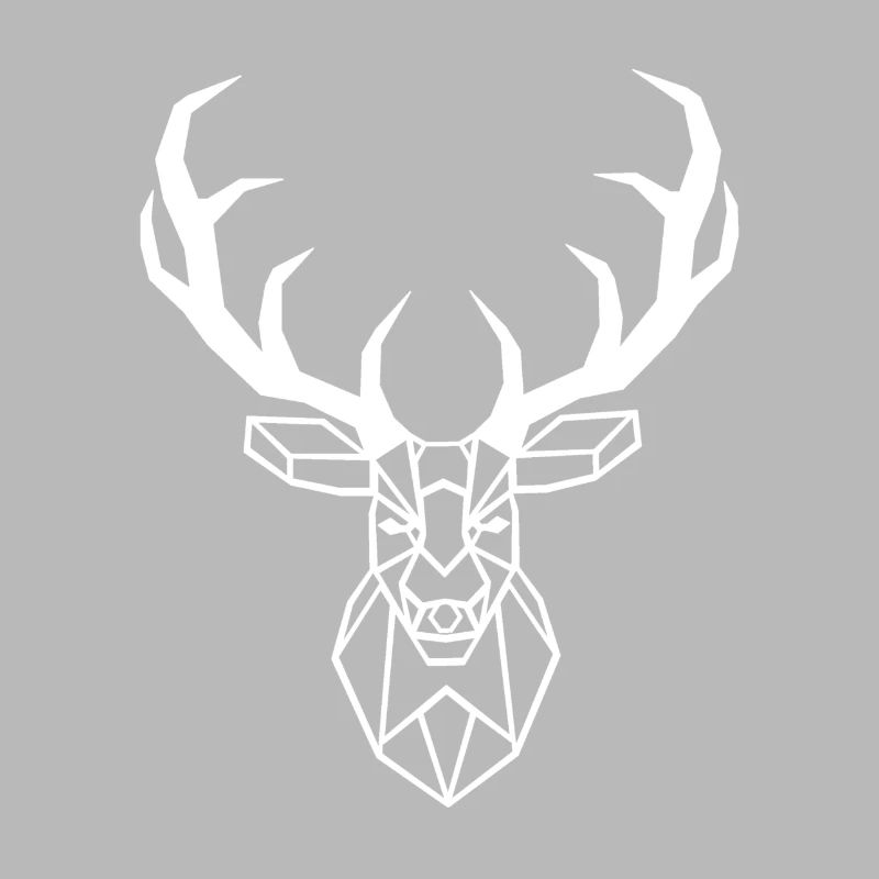 White Geometric Deer