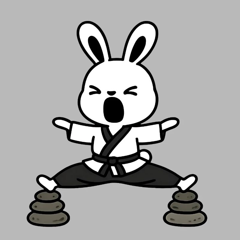 Zen Rabbit Kata auf Steinen