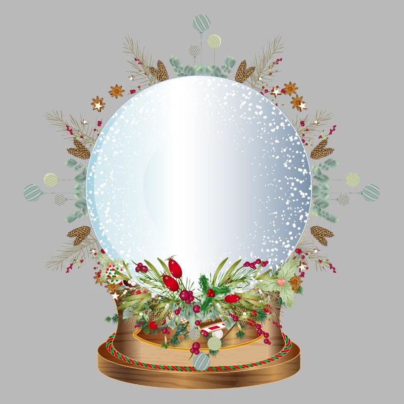 empty nostalgic snow globe to label