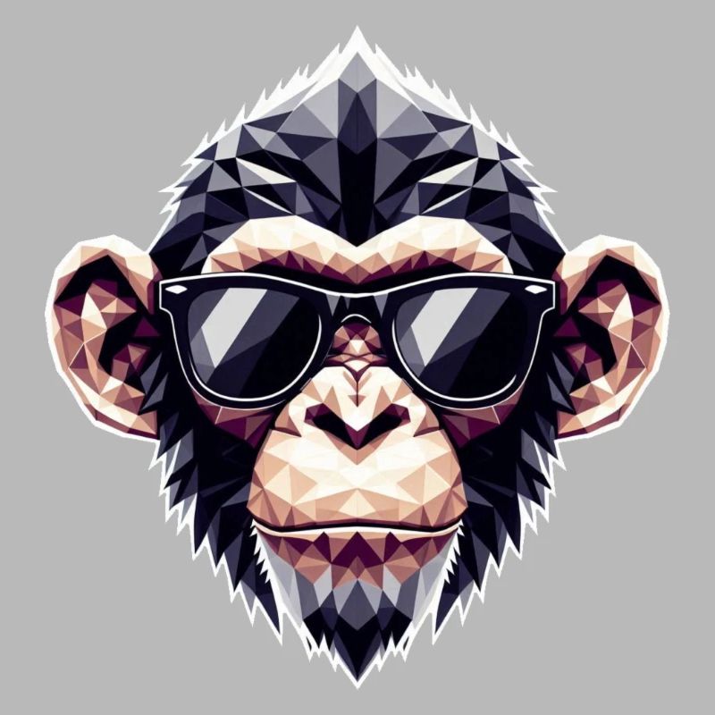Monkey Glasses Polygon