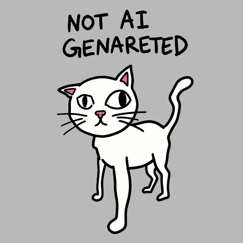 Not AI Generated - Weird Cat Meme - AI satire