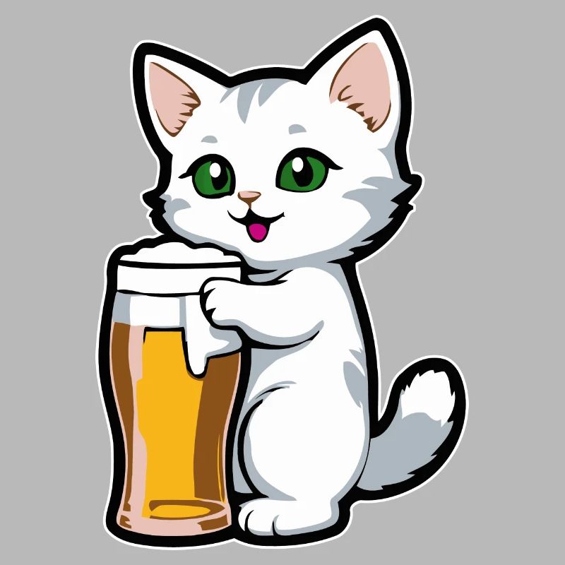 Katze mit Bier