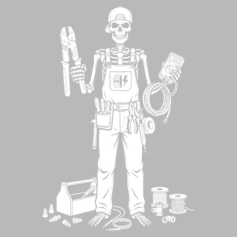 Skeleton Electrician with Toolkit