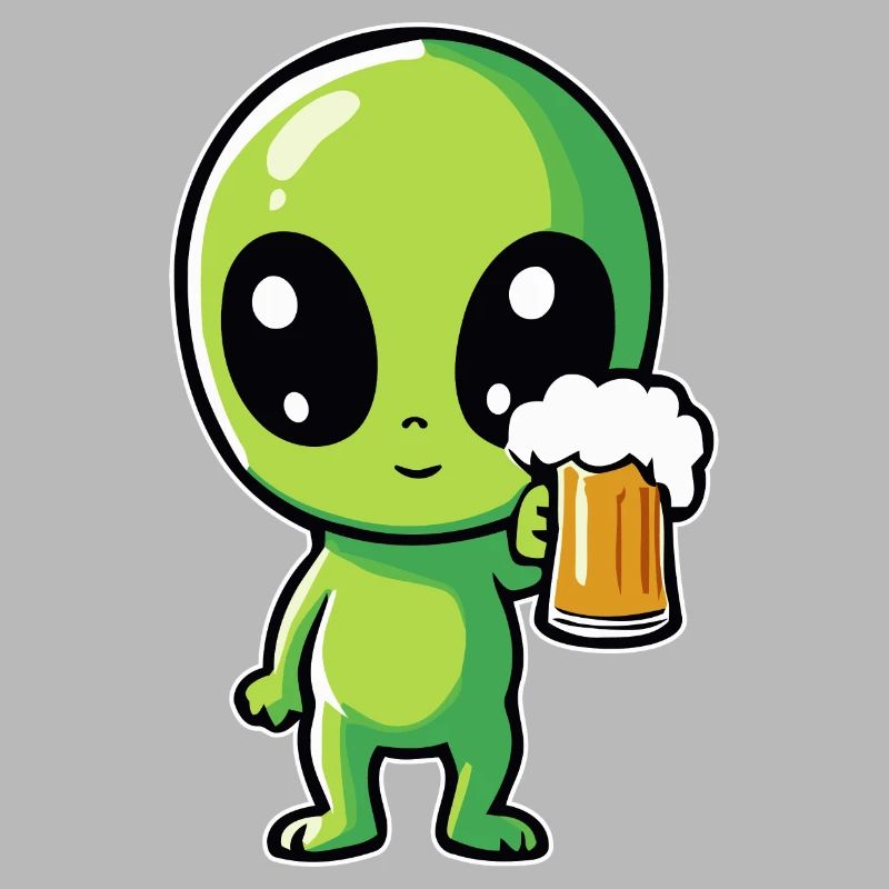 Alien mit Bier