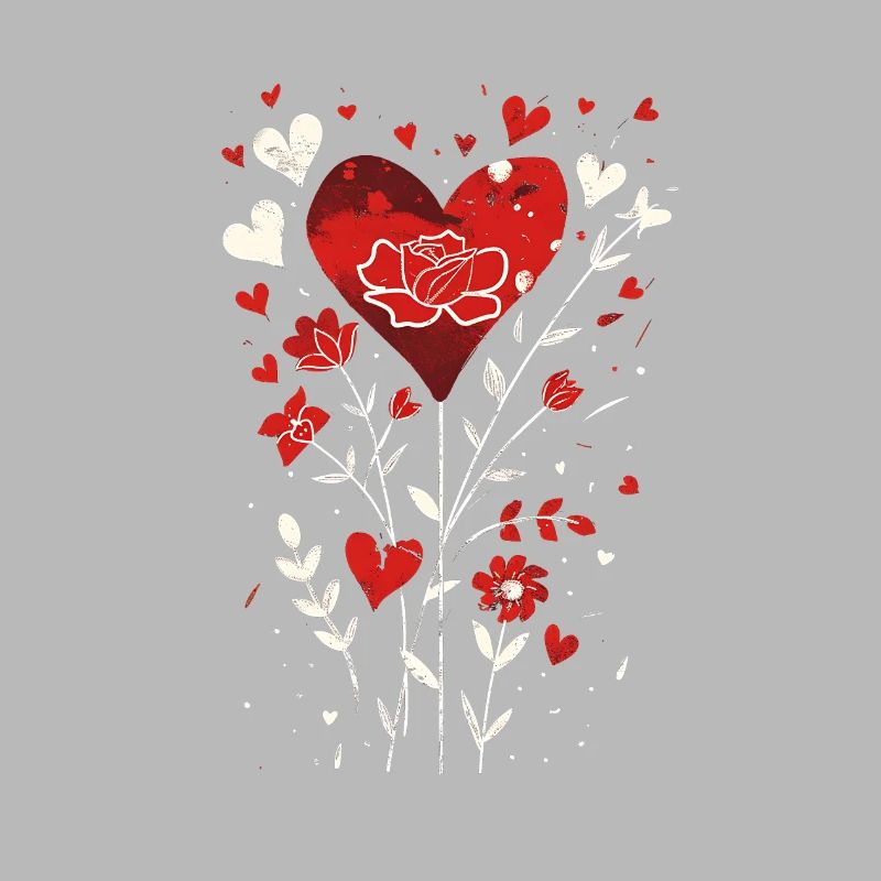 Conception de la Saint-Valentin avec des cœurs, des feuilles et des Roses