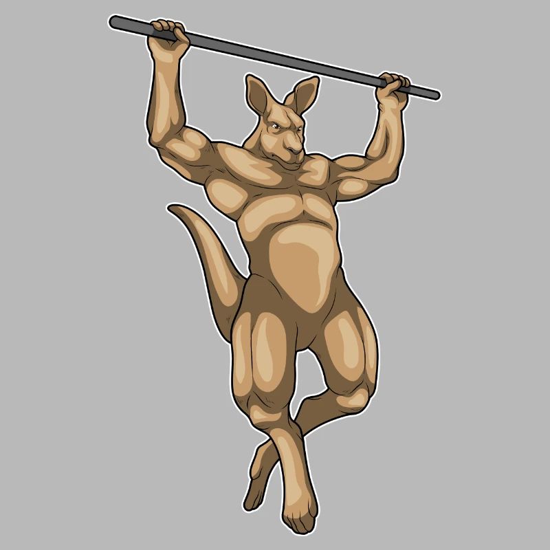 Kangaroo Bodybuilder Pull-Ups Bodybuilding