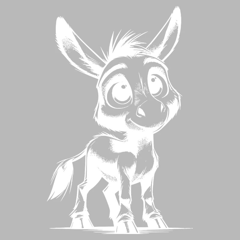 Petit Petit Âne Mignon Dessin au Crayon