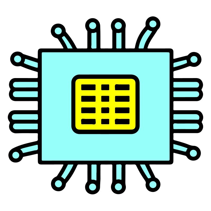 Digital Computer Chip Icon