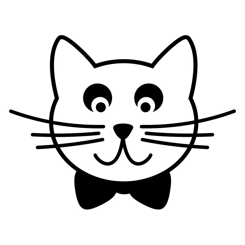 Katze mit Fliege Outline