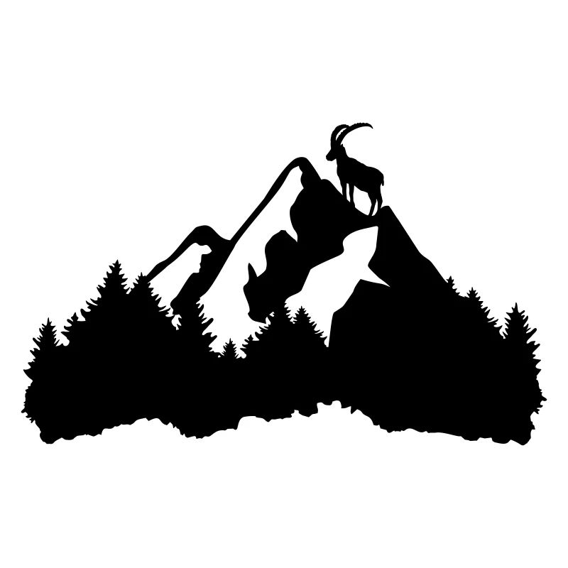 Mountains, Forest and Ibex