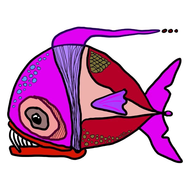 Bunter Surrealfisch Patchwork